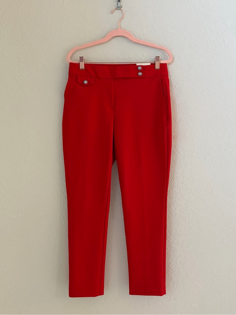 Haver & Blair Pull On Slim Leg Ankle Length Women's Pants Red Size Small NEW